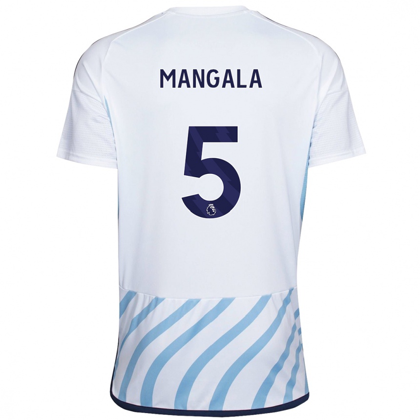 Vaikiškas Orel Mangala #5 Balta Mėlyna Išvykos Marškinėliai 2023/24 T-Shirt