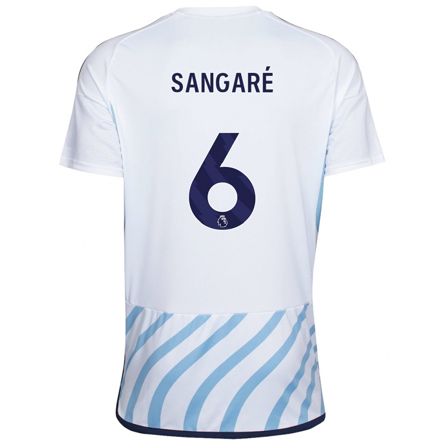 Vaikiškas Ibrahim Sangaré #6 Balta Mėlyna Išvykos Marškinėliai 2023/24 T-Shirt