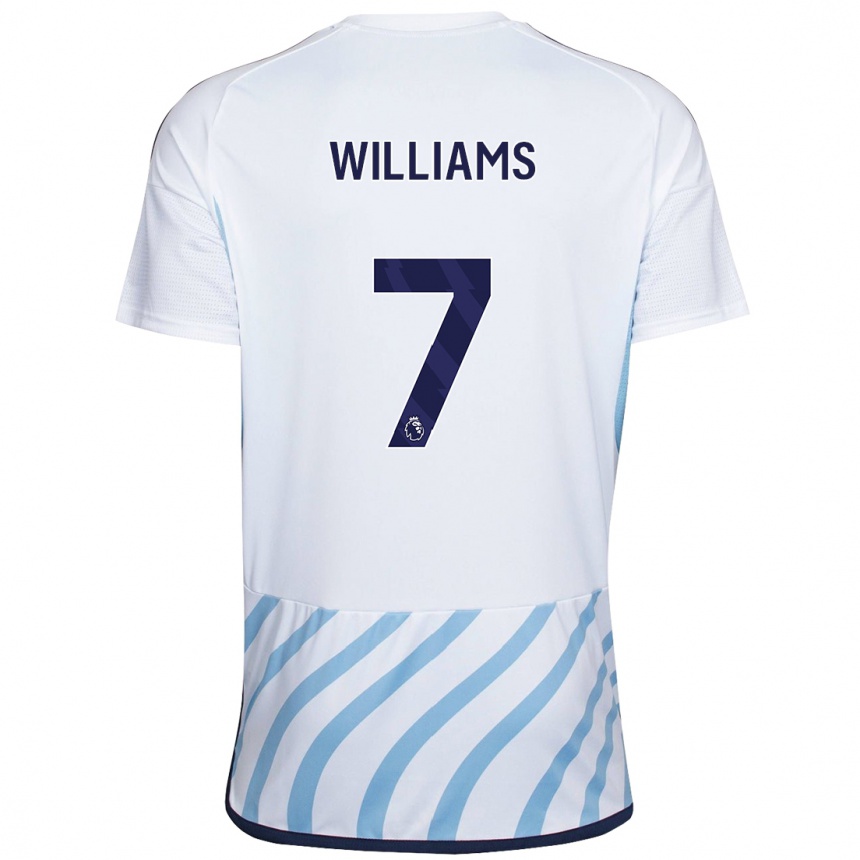 Vaikiškas Neco Williams #7 Balta Mėlyna Išvykos Marškinėliai 2023/24 T-Shirt