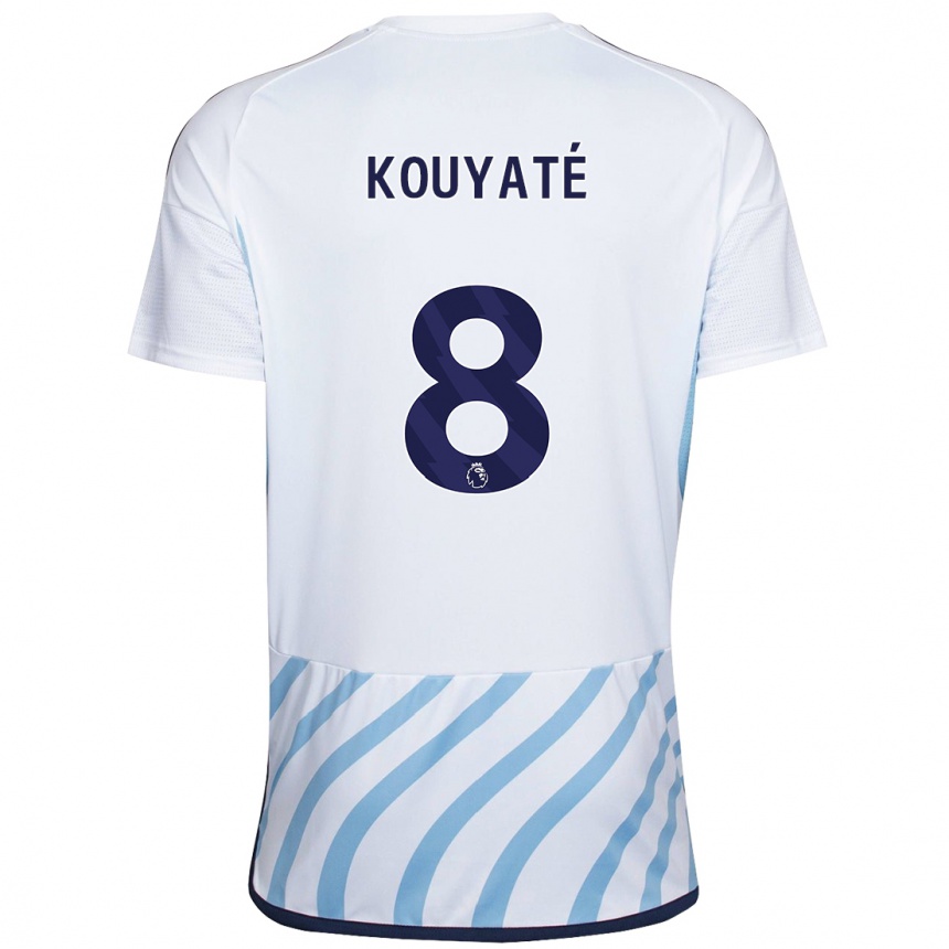 Vaikiškas Cheikhou Kouyaté #8 Balta Mėlyna Išvykos Marškinėliai 2023/24 T-Shirt