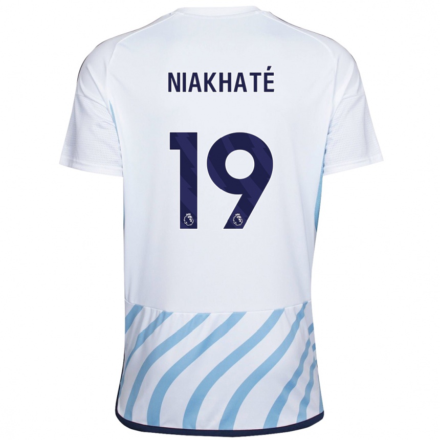 Vaikiškas Moussa Niakhaté #19 Balta Mėlyna Išvykos Marškinėliai 2023/24 T-Shirt