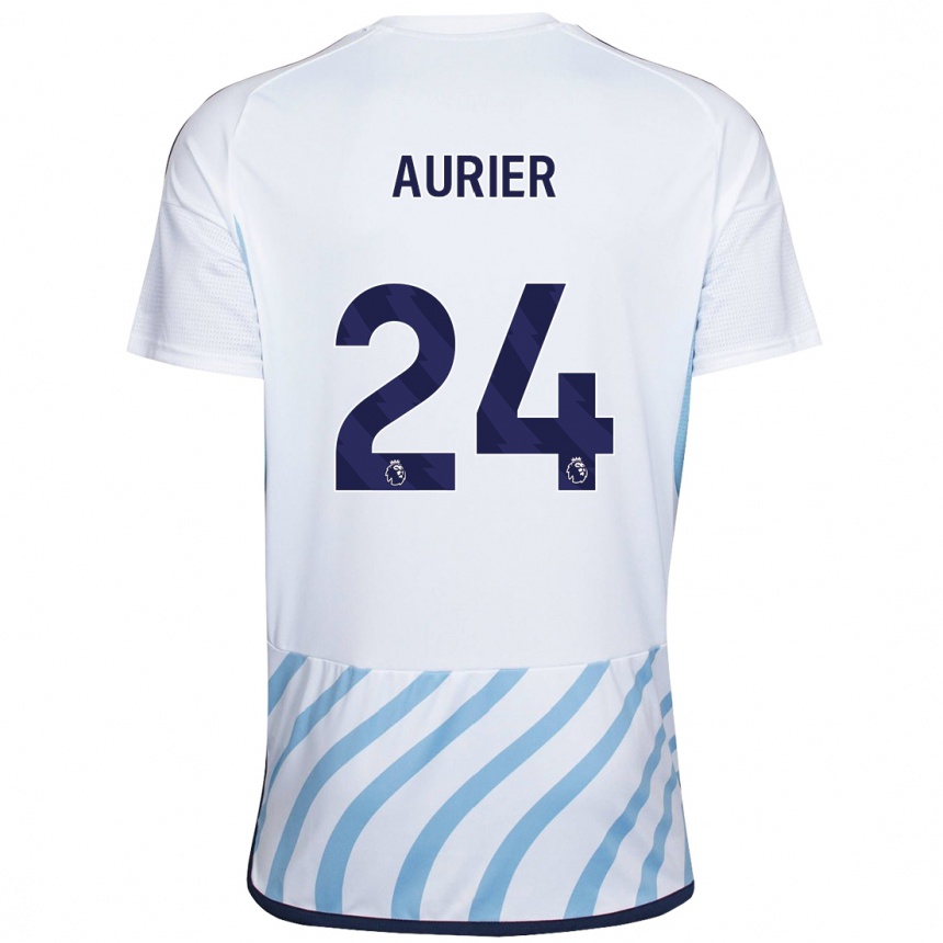 Vaikiškas Serge Aurier #24 Balta Mėlyna Išvykos Marškinėliai 2023/24 T-Shirt