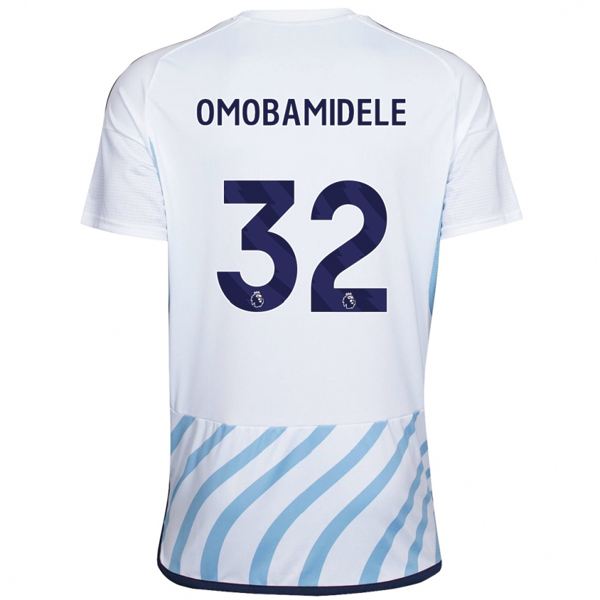 Vaikiškas Andrew Omobamidele #32 Balta Mėlyna Išvykos Marškinėliai 2023/24 T-Shirt