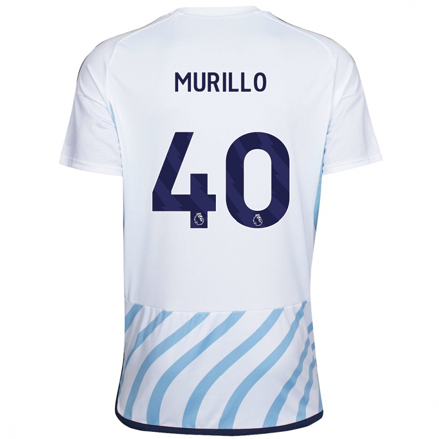 Vaikiškas Murillo #40 Balta Mėlyna Išvykos Marškinėliai 2023/24 T-Shirt