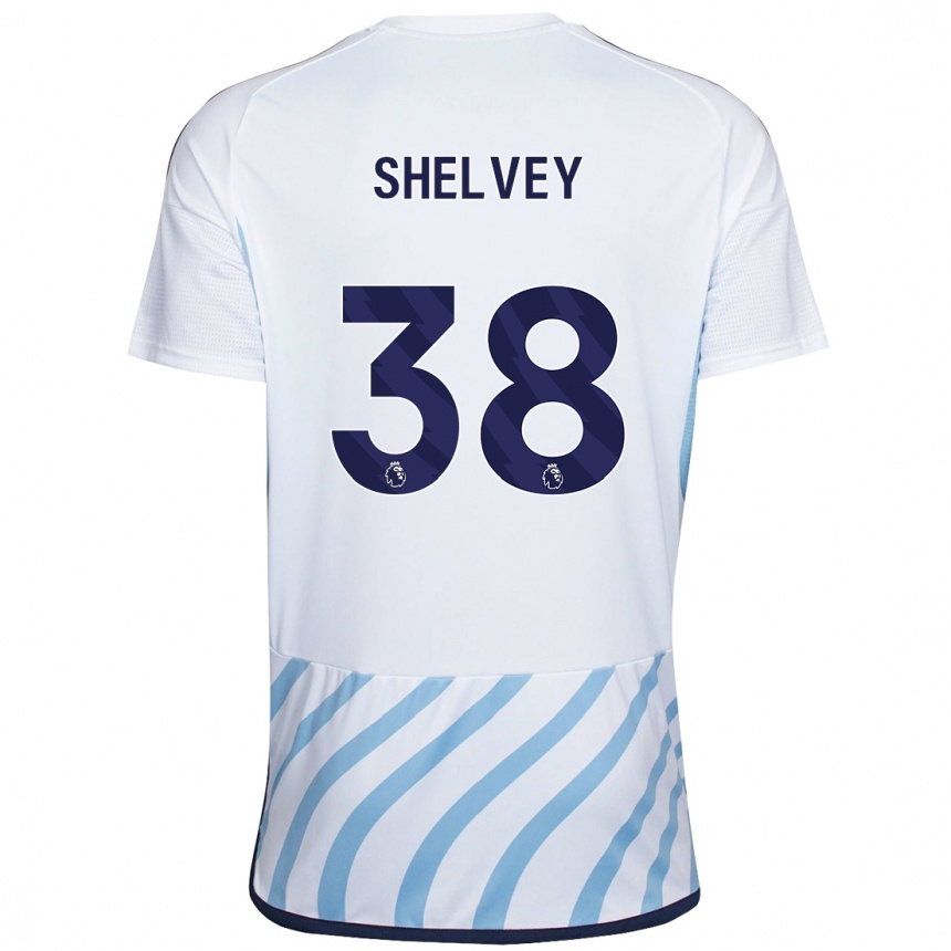 Vaikiškas George Shelvey #38 Balta Mėlyna Išvykos Marškinėliai 2023/24 T-Shirt