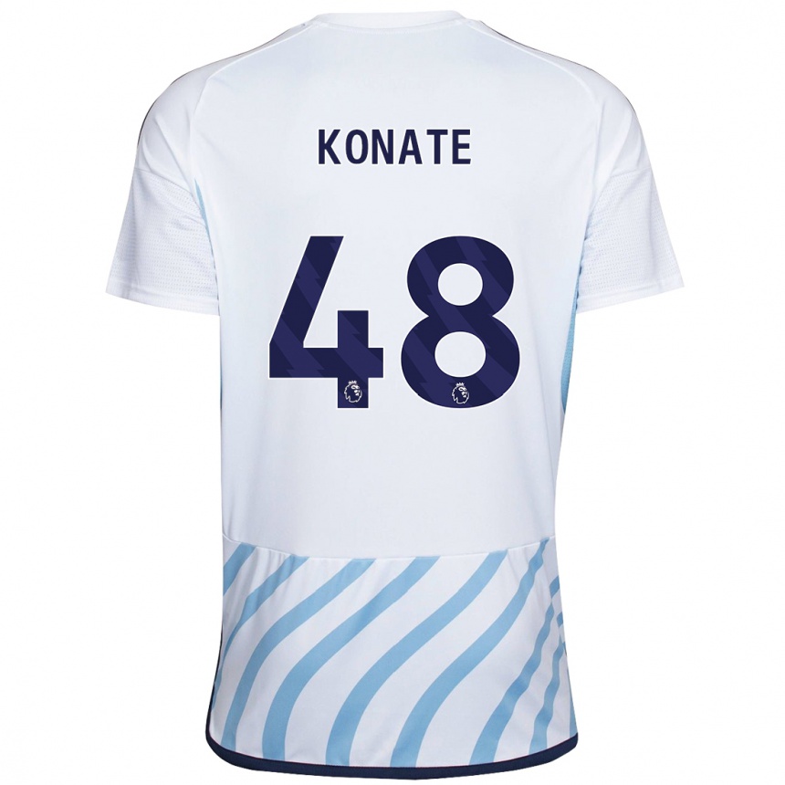 Vaikiškas Ateef Konaté #48 Balta Mėlyna Išvykos Marškinėliai 2023/24 T-Shirt