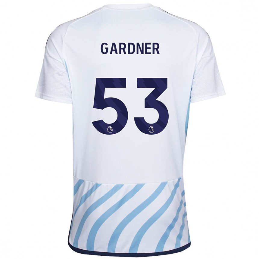 Vaikiškas Joe Gardner #53 Balta Mėlyna Išvykos Marškinėliai 2023/24 T-Shirt