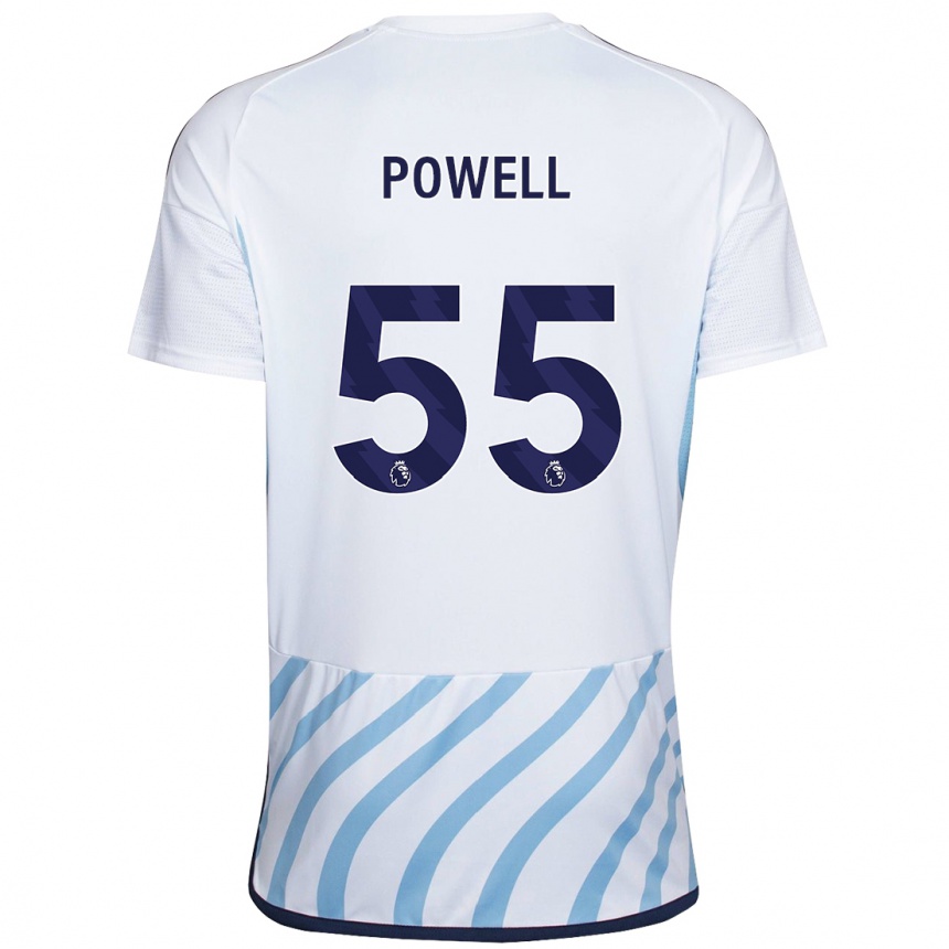 Vaikiškas Josh Powell #55 Balta Mėlyna Išvykos Marškinėliai 2023/24 T-Shirt