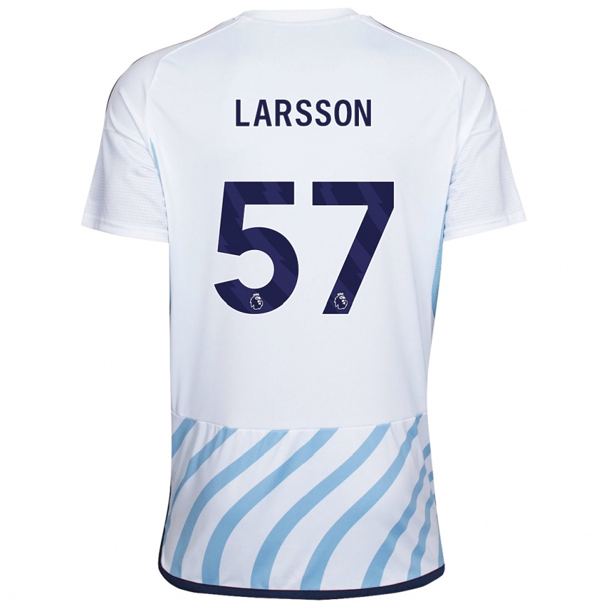 Vaikiškas Julian Larsson #57 Balta Mėlyna Išvykos Marškinėliai 2023/24 T-Shirt