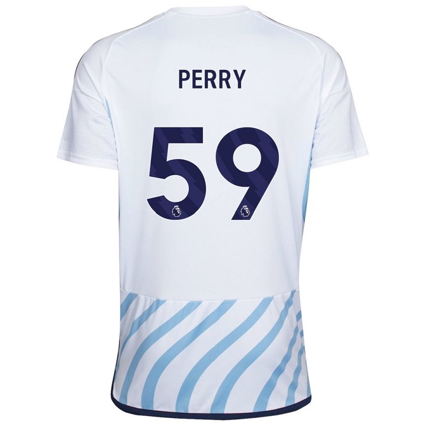 Vaikiškas Ben Perry #59 Balta Mėlyna Išvykos Marškinėliai 2023/24 T-Shirt