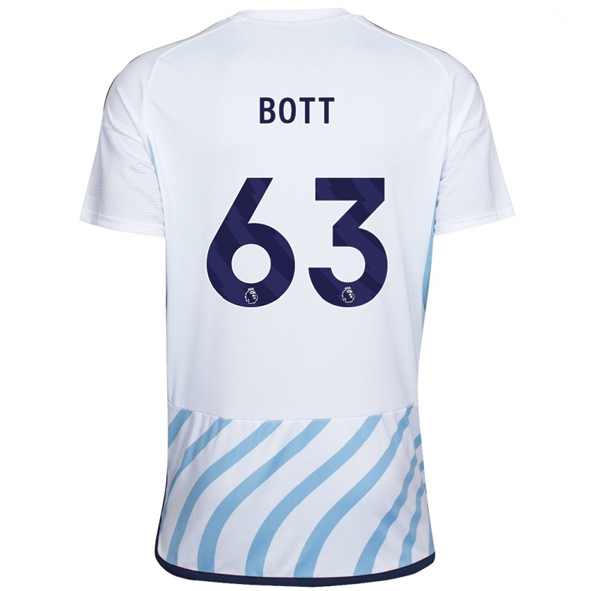 Vaikiškas Aaron Bott #63 Balta Mėlyna Išvykos Marškinėliai 2023/24 T-Shirt