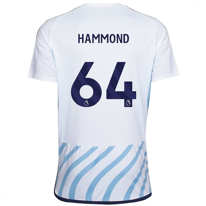 Vaikiškas Ben Hammond #64 Balta Mėlyna Išvykos Marškinėliai 2023/24 T-Shirt