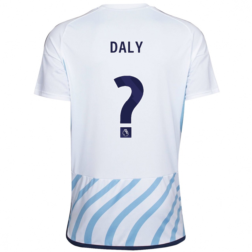 Vaikiškas Cormac Daly #0 Balta Mėlyna Išvykos Marškinėliai 2023/24 T-Shirt