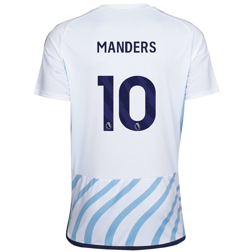 Vaikiškas Holly Manders #10 Balta Mėlyna Išvykos Marškinėliai 2023/24 T-Shirt