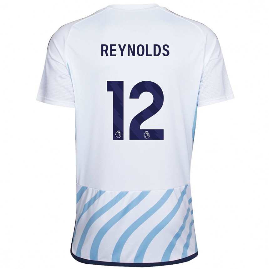 Vaikiškas Niamh Reynolds #12 Balta Mėlyna Išvykos Marškinėliai 2023/24 T-Shirt