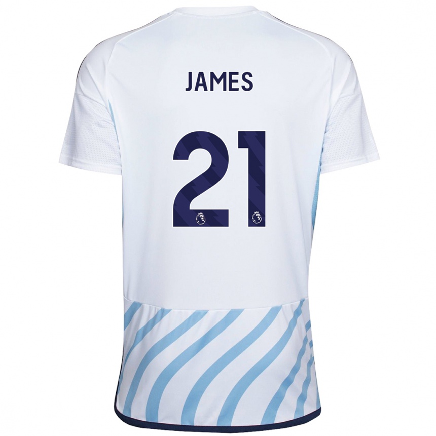 Vaikiškas Hayley James #21 Balta Mėlyna Išvykos Marškinėliai 2023/24 T-Shirt