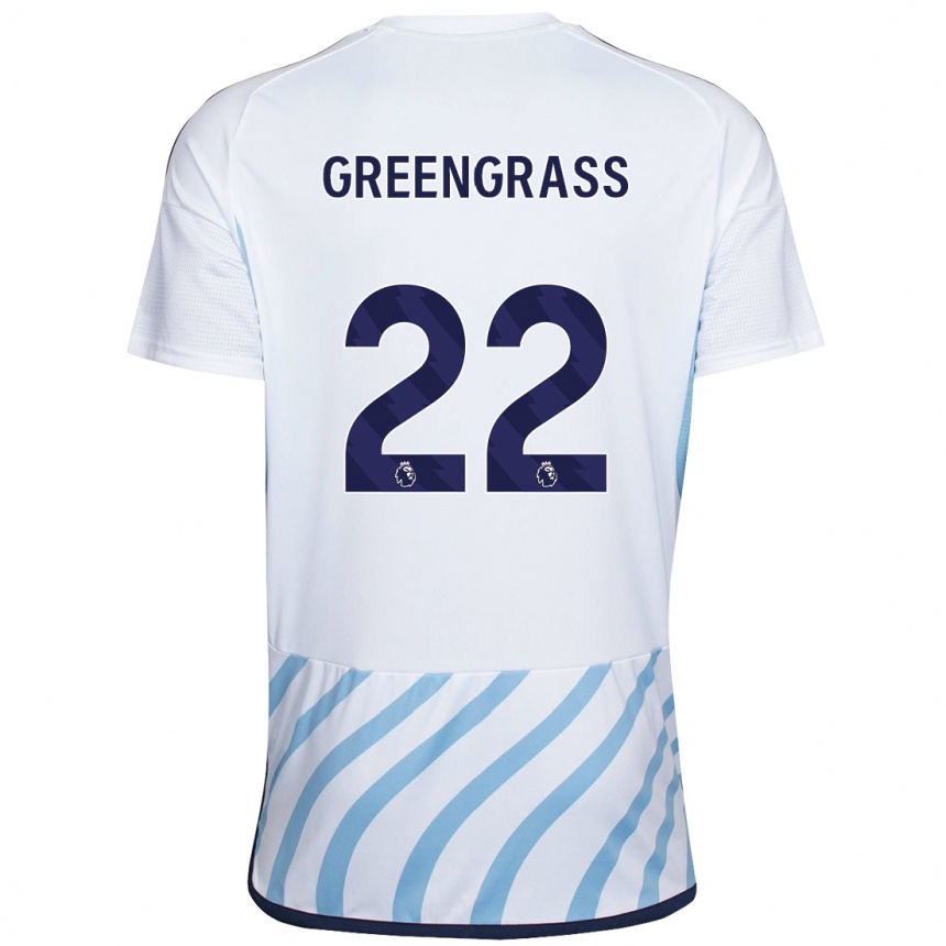 Vaikiškas Charlotte Greengrass #22 Balta Mėlyna Išvykos Marškinėliai 2023/24 T-Shirt