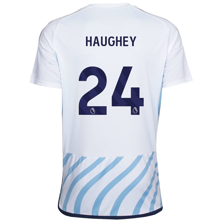 Vaikiškas Ella Haughey #24 Balta Mėlyna Išvykos Marškinėliai 2023/24 T-Shirt