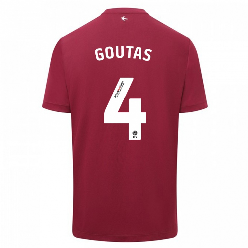 Vaikiškas Dimitrios Goutas #4 Raudona Išvykos Marškinėliai 2023/24 T-Shirt