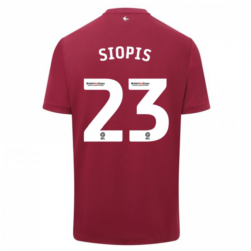 Vaikiškas Manolis Siopis #23 Raudona Išvykos Marškinėliai 2023/24 T-Shirt