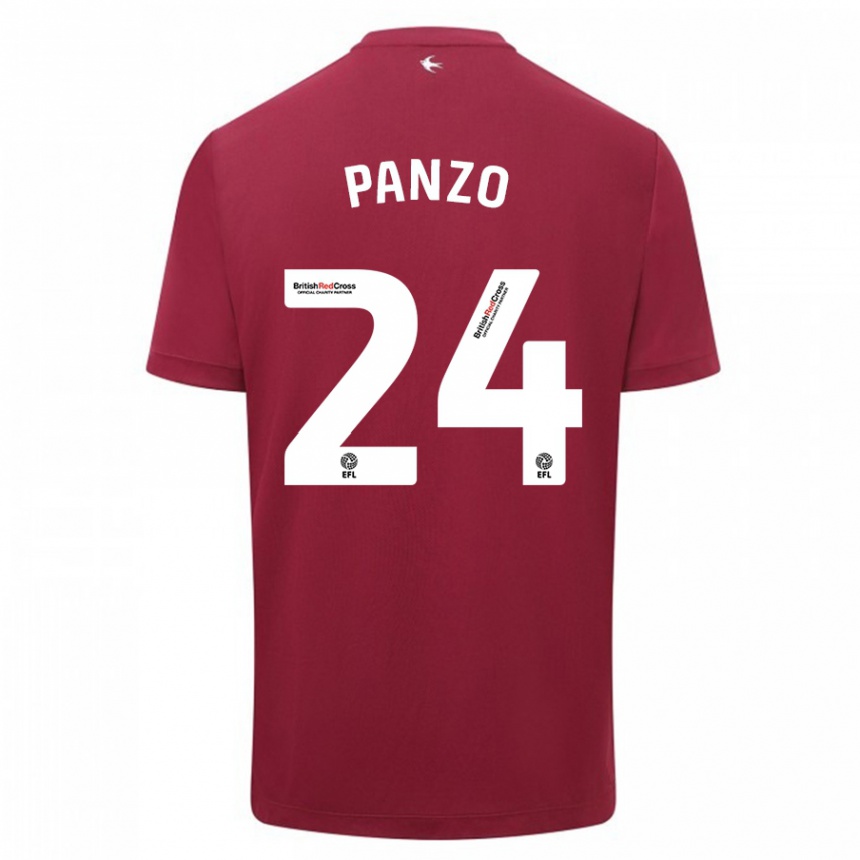 Vaikiškas Jonathan Panzo #24 Raudona Išvykos Marškinėliai 2023/24 T-Shirt