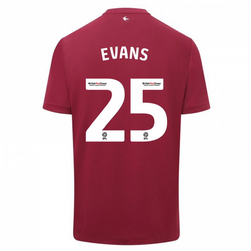 Vaikiškas Kieron Evans #25 Raudona Išvykos Marškinėliai 2023/24 T-Shirt