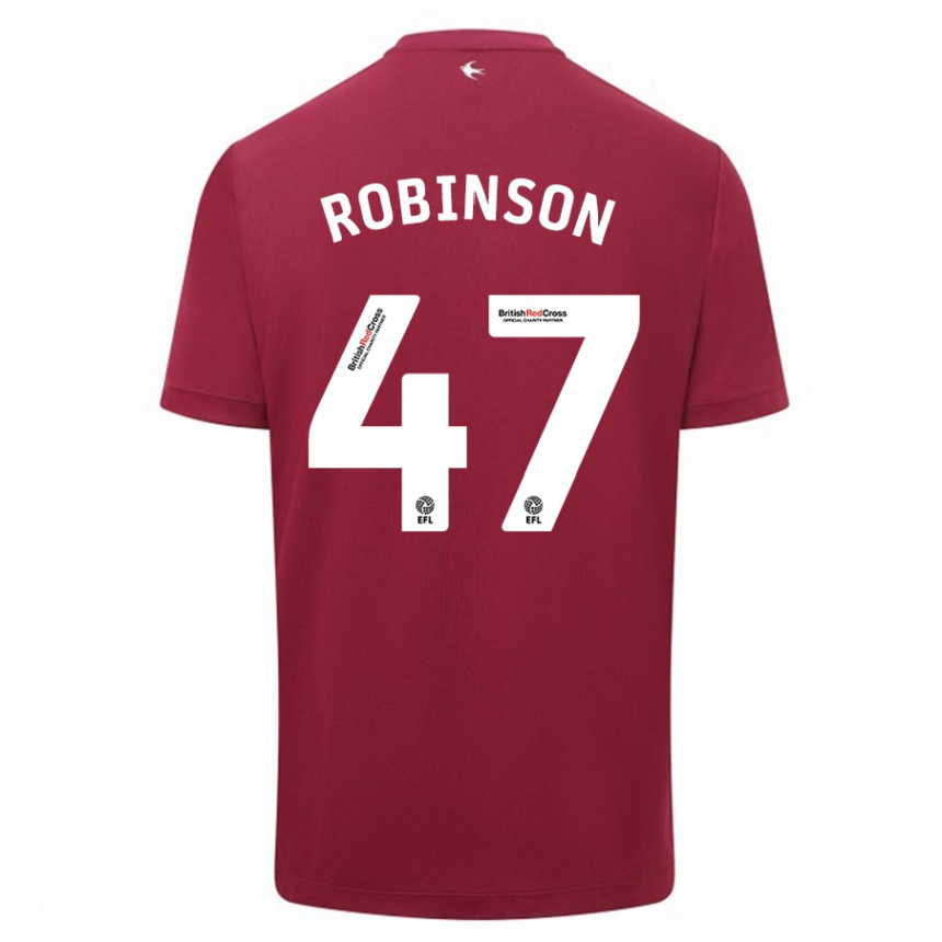 Vaikiškas Callum Robinson #47 Raudona Išvykos Marškinėliai 2023/24 T-Shirt