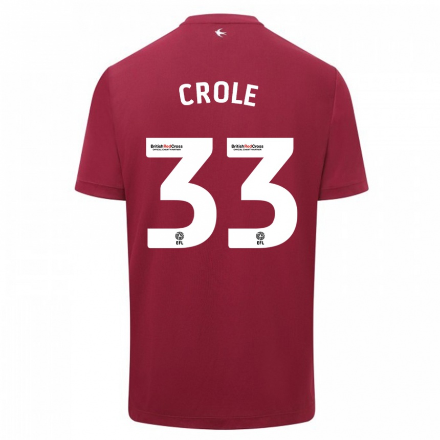 Vaikiškas James Crole #33 Raudona Išvykos Marškinėliai 2023/24 T-Shirt