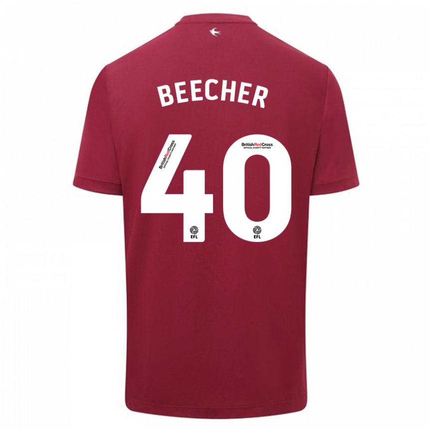 Vaikiškas Josh Beecher #40 Raudona Išvykos Marškinėliai 2023/24 T-Shirt