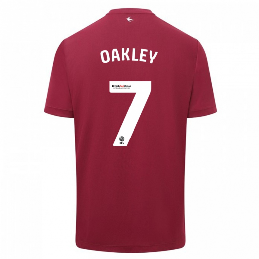 Vaikiškas Rhianne Oakley #7 Raudona Išvykos Marškinėliai 2023/24 T-Shirt