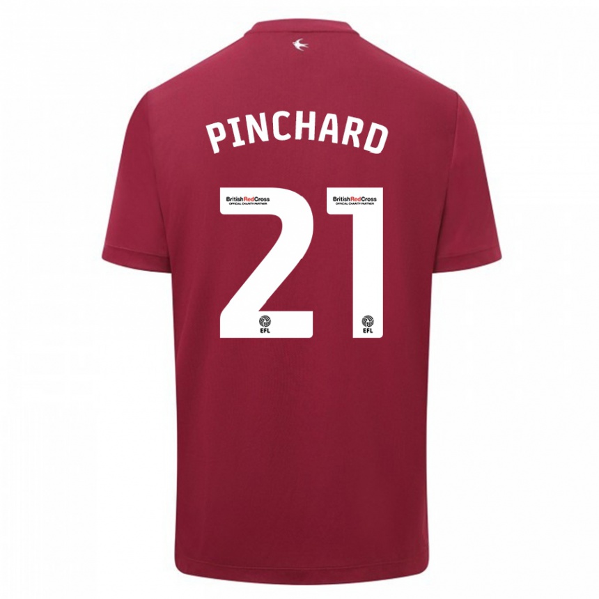 Vaikiškas Cerys Pinchard #21 Raudona Išvykos Marškinėliai 2023/24 T-Shirt