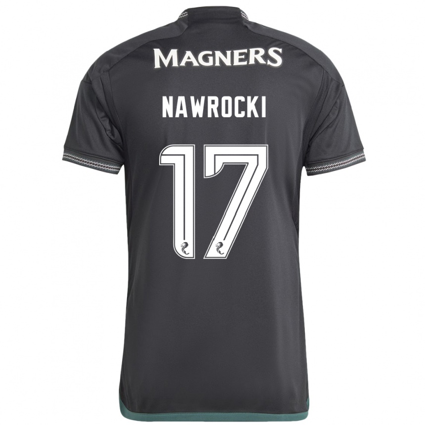 Vaikiškas Maik Nawrocki #17 Juoda Išvykos Marškinėliai 2023/24 T-Shirt