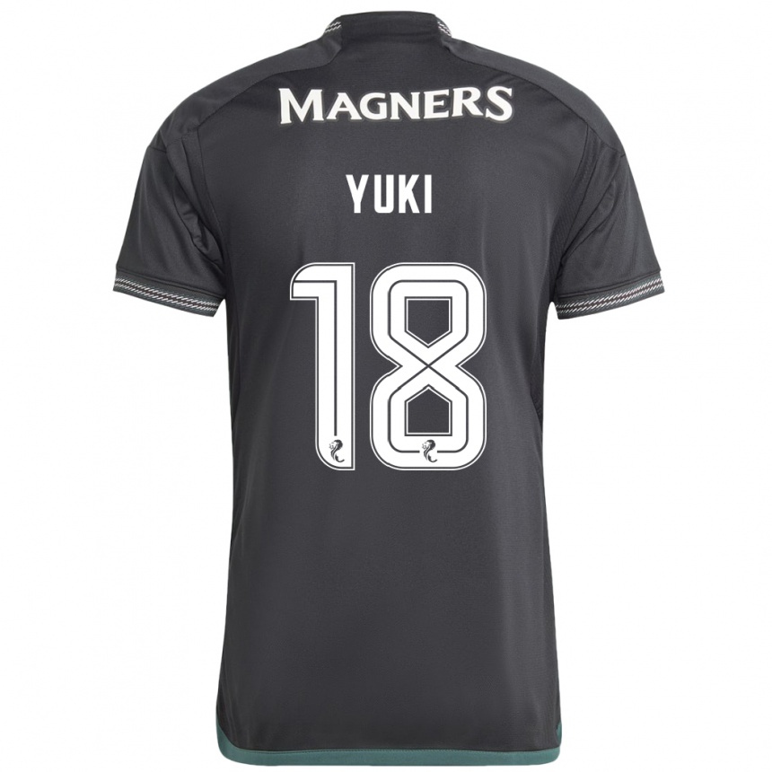 Vaikiškas Yuki Kobayashi #18 Juoda Išvykos Marškinėliai 2023/24 T-Shirt