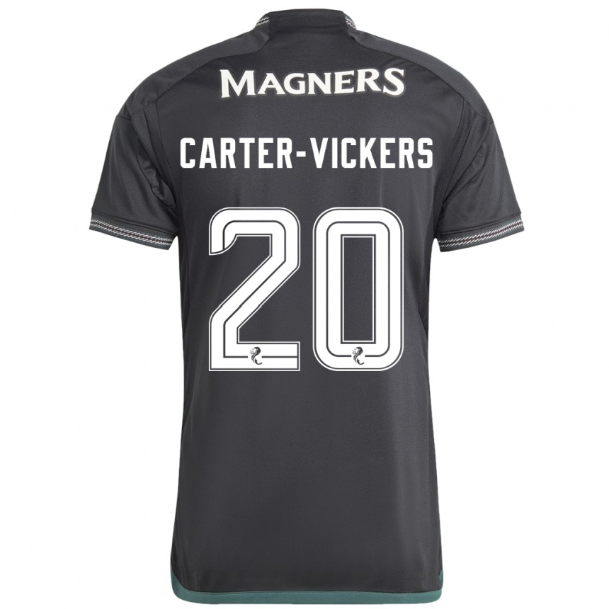 Vaikiškas Cameron Carter-Vickers #20 Juoda Išvykos Marškinėliai 2023/24 T-Shirt