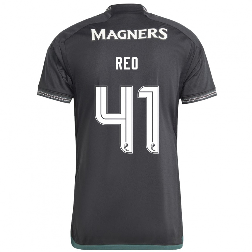 Vaikiškas Reo Hatate #41 Juoda Išvykos Marškinėliai 2023/24 T-Shirt