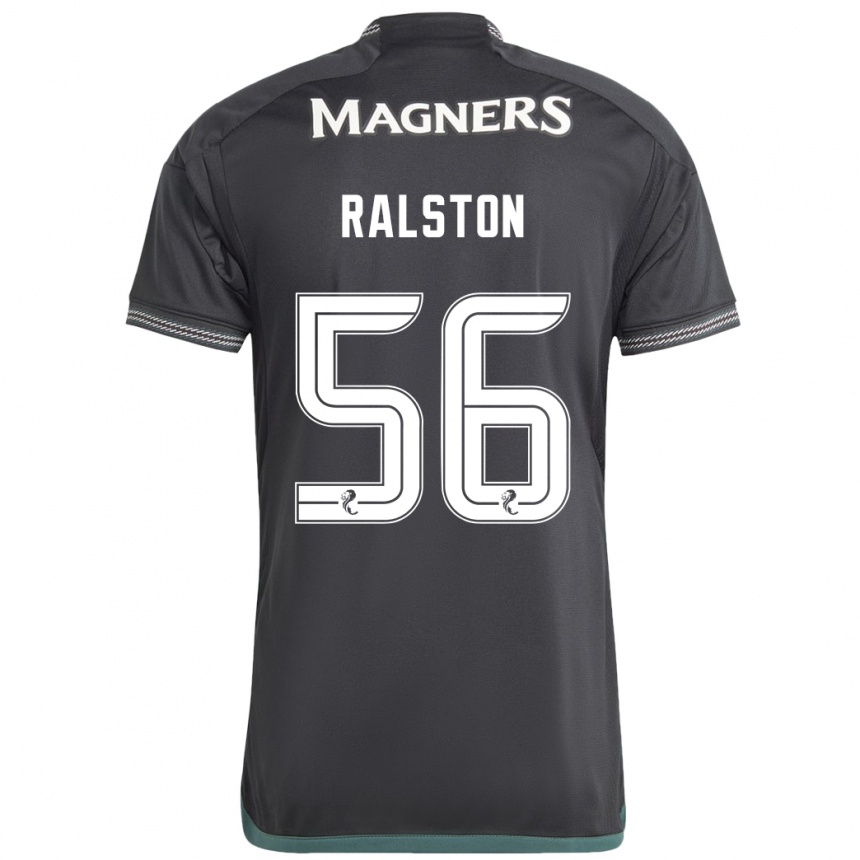 Vaikiškas Anthony Ralston #56 Juoda Išvykos Marškinėliai 2023/24 T-Shirt