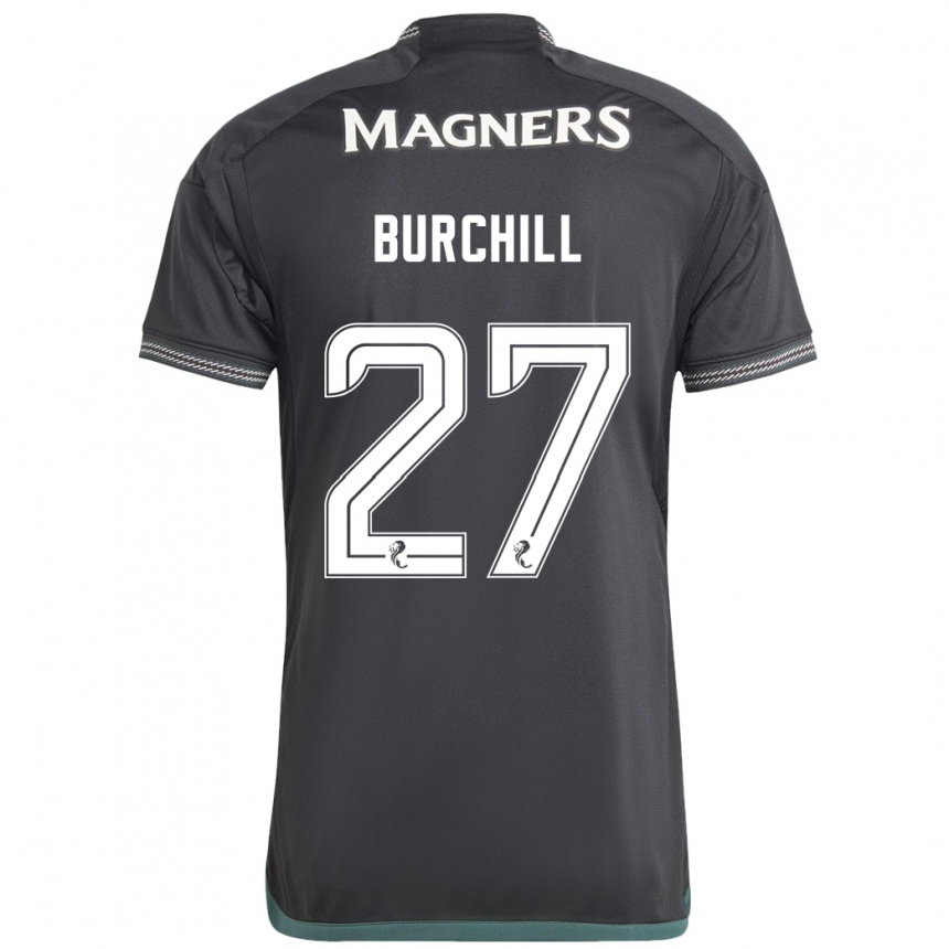 Vaikiškas Tiree Burchill #27 Juoda Išvykos Marškinėliai 2023/24 T-Shirt