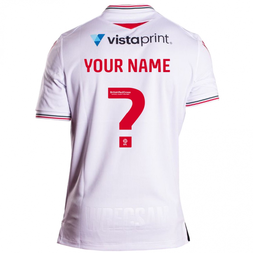 Vaikiškas Jūsų Vardas #0 Baltas Išvykos Marškinėliai 2023/24 T-Shirt