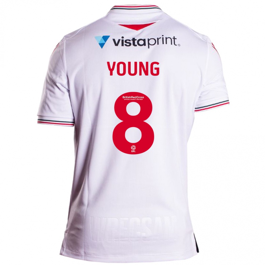 Vaikiškas Luke Young #8 Baltas Išvykos Marškinėliai 2023/24 T-Shirt