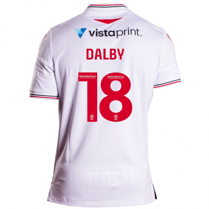 Vaikiškas Sam Dalby #18 Baltas Išvykos Marškinėliai 2023/24 T-Shirt