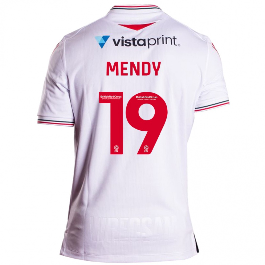 Vaikiškas Jacob Mendy #19 Baltas Išvykos Marškinėliai 2023/24 T-Shirt