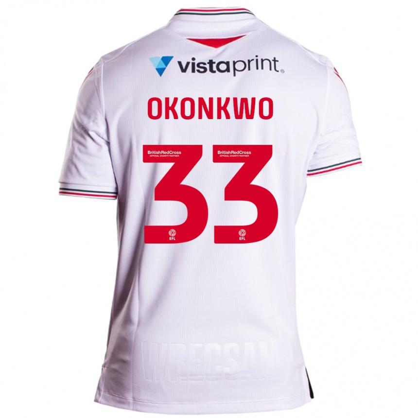 Vaikiškas Arthur Okonkwo #33 Baltas Išvykos Marškinėliai 2023/24 T-Shirt