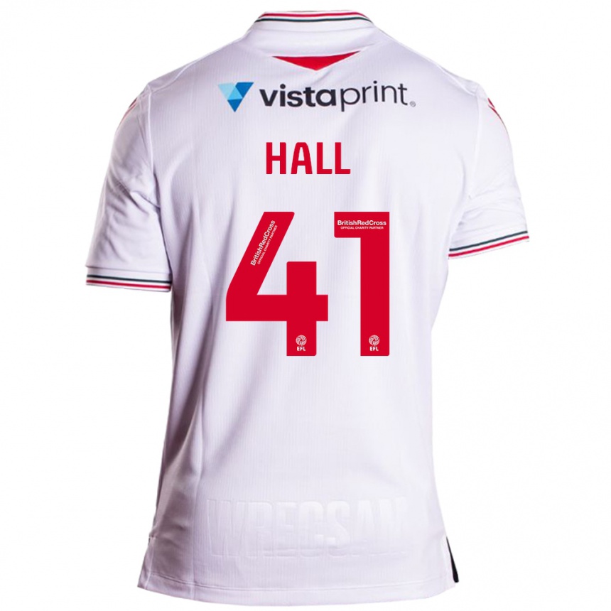 Vaikiškas Liam Hall #41 Baltas Išvykos Marškinėliai 2023/24 T-Shirt