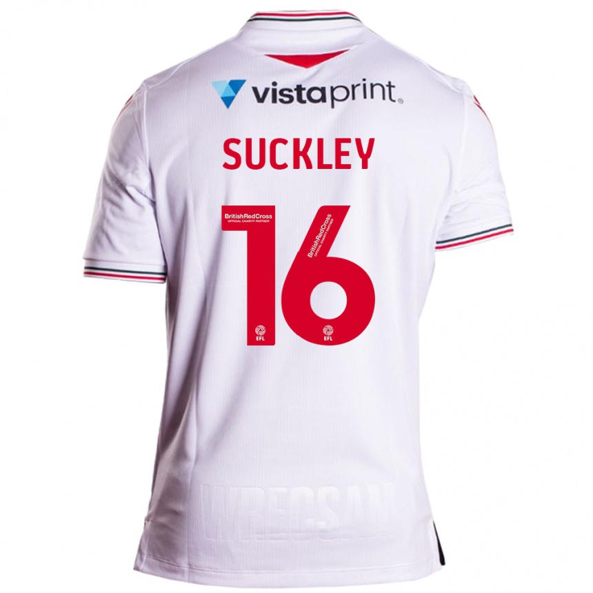 Vaikiškas Ava Suckley #16 Baltas Išvykos Marškinėliai 2023/24 T-Shirt