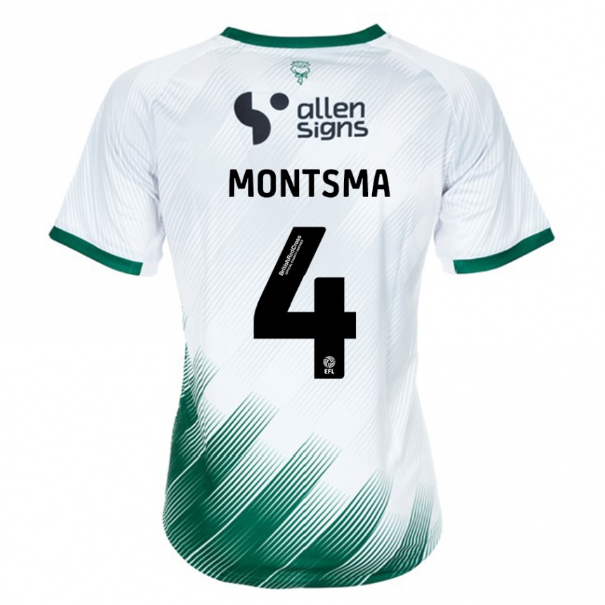 Vaikiškas Lewis Montsma #4 Baltas Išvykos Marškinėliai 2023/24 T-Shirt