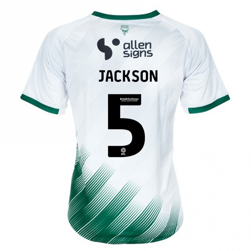 Vaikiškas Adam Jackson #5 Baltas Išvykos Marškinėliai 2023/24 T-Shirt