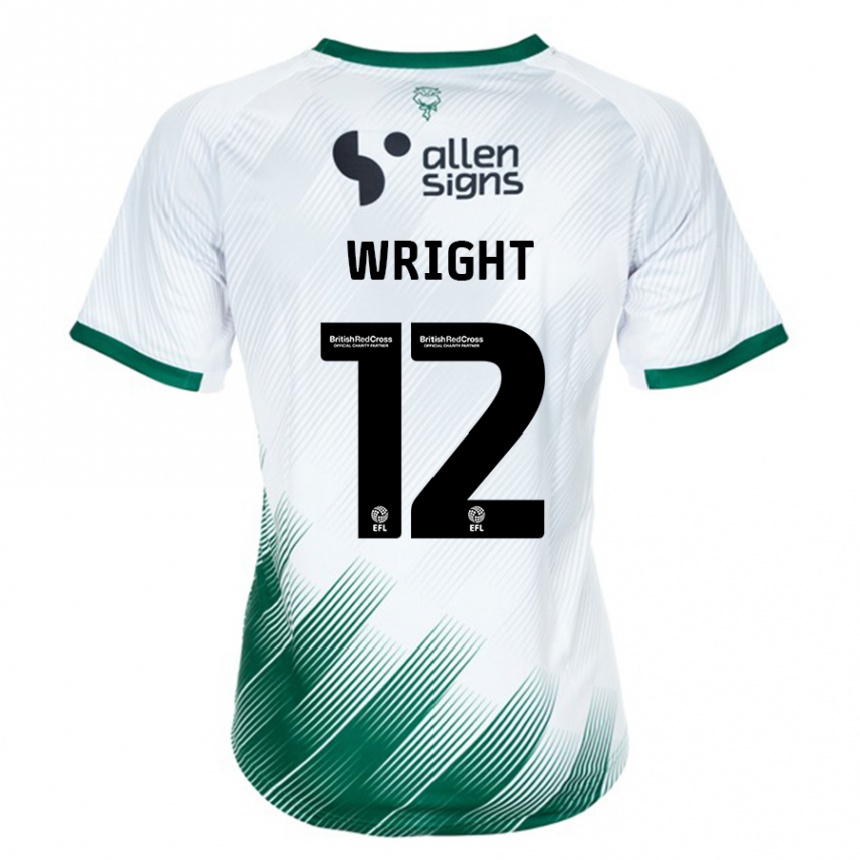 Vaikiškas Jordan Wright #12 Baltas Išvykos Marškinėliai 2023/24 T-Shirt