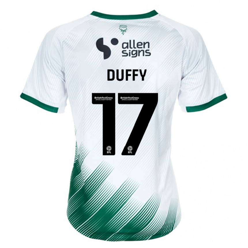 Vaikiškas Dylan Duffy #17 Baltas Išvykos Marškinėliai 2023/24 T-Shirt