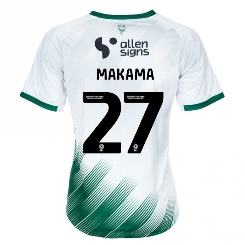 Vaikiškas Jovon Makama #27 Baltas Išvykos Marškinėliai 2023/24 T-Shirt