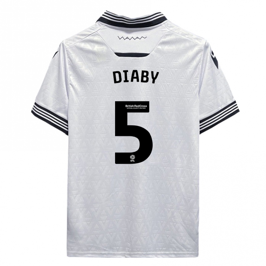 Vaikiškas Bambo Diaby #5 Baltas Išvykos Marškinėliai 2023/24 T-Shirt